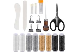 SOCNITC 27 PCS Book Binding Kits, Bookbinding Supplies, Book Making Kit with Book Binding Tools, Bone Folder, Bookbinding Needle, Waxed Thread, Binding Ribbon for DIY Bookbinding Crafts