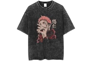 QAHEART JJK Itadori Yuji T Shirt,Geto Suguru Cosplay Costume T Shirts, Casual Fashion Round Neck Short Sleeve Shirt
