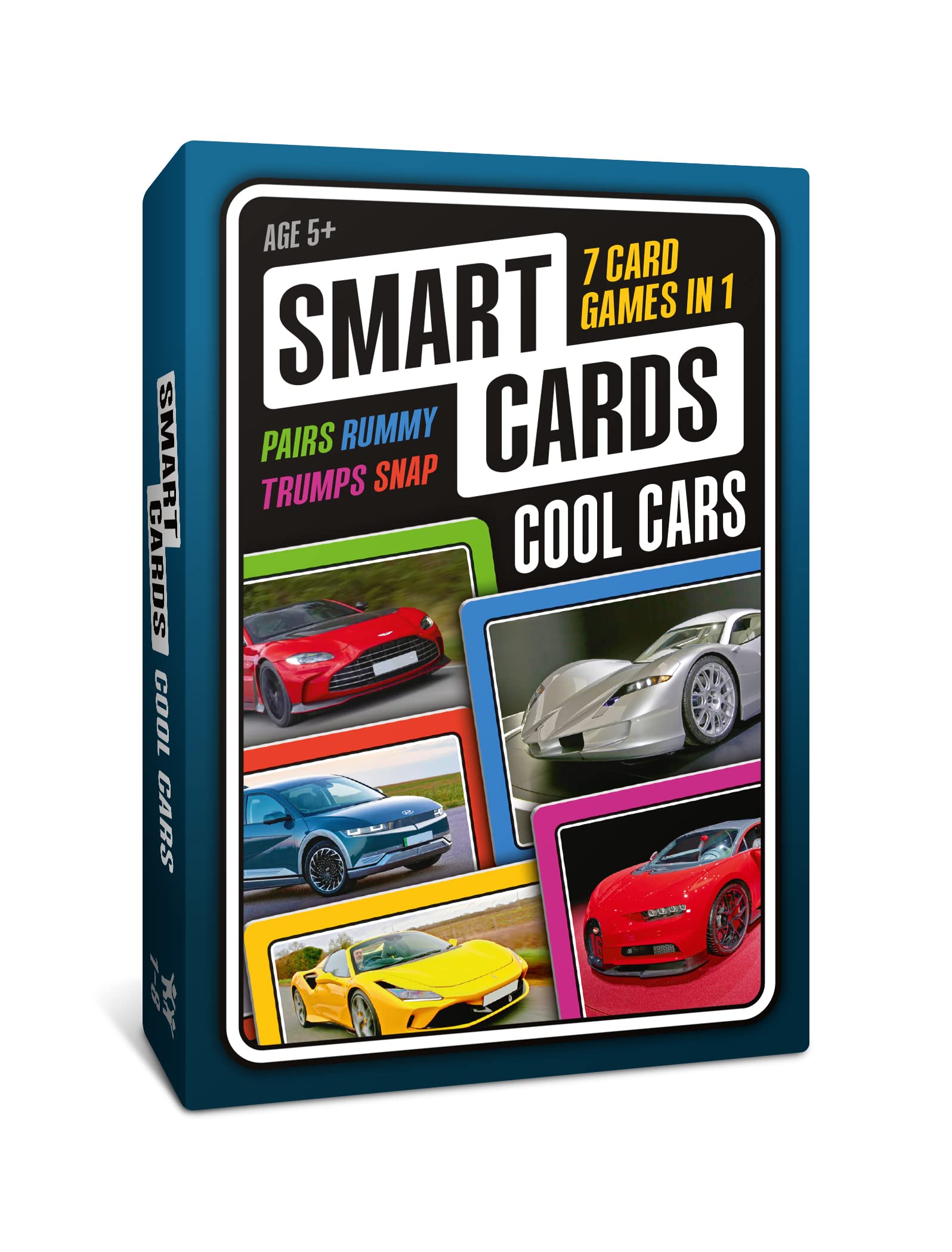 SMART CARDS Cars, Gift, Stocking Filler, Travel Card Game, 7 games in 1, Pairs, Snap, Trumps, Rummy, Memory Quiz, Trivia, Age 5+, 1-8 Players — image 1