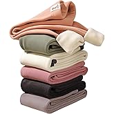 Chicduo 6 Pack Girls Winter Fleece Lined Leggings Girls Warm Pants Kids Basic Solid Pants Toddler Stretchy Thick Tights