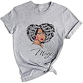 Black History Shirts Black Graphic tees for Men and Women, Magic Fashion Afro American Natural Hair Vintage Melanin T-Shirts