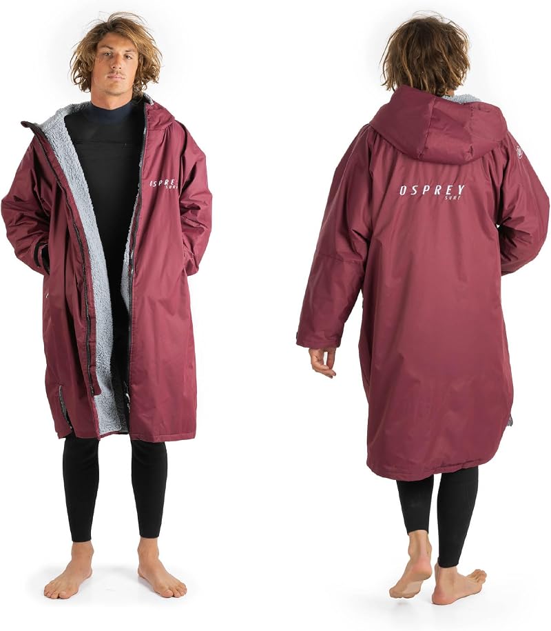 Osprey Changing Robe for Kids and Adults Maroon Waterproof Hooded