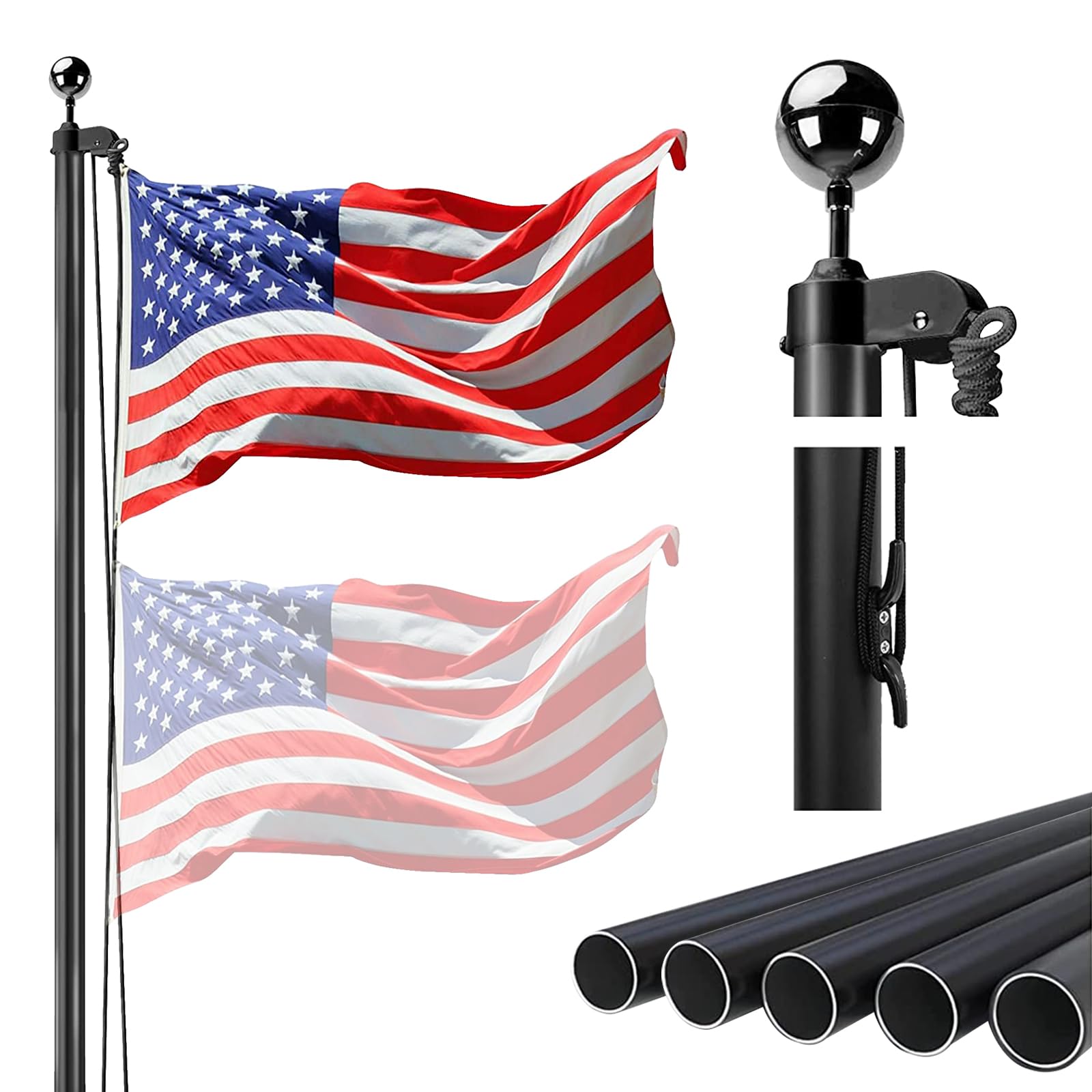 Mua iElyiEsy Flag Poles for Outside House, 25FT Heavy Duty high ...