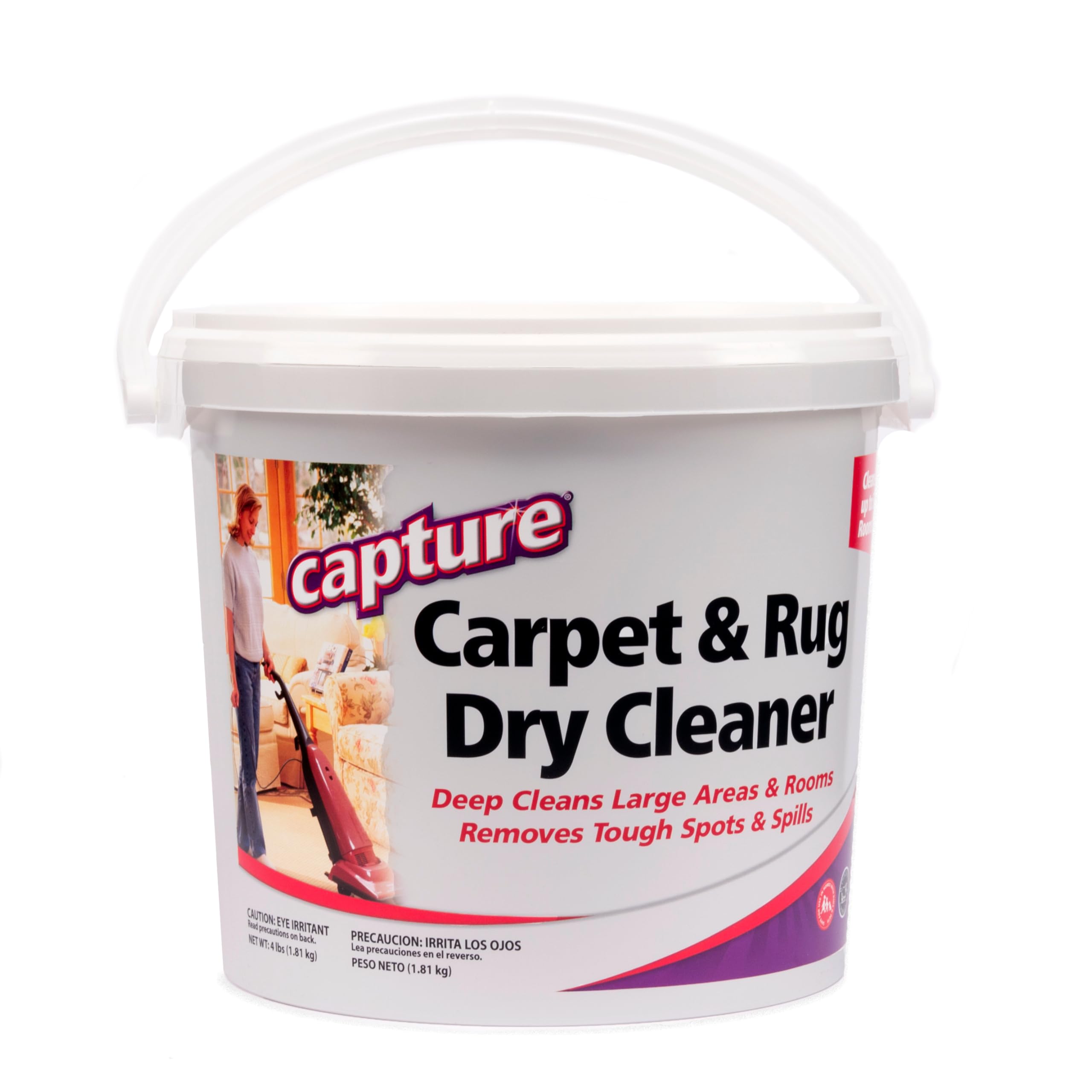 Photo 1 of Capture Carpet & Rug Dry Cleaner w/Resealable lid - Home, Car, Dogs & Cats Pet Carpet Cleaner Solution - Strength Odor Eliminator, Stains Spot Remover, Non Liquid & No Harsh Chemical (4 Pound)