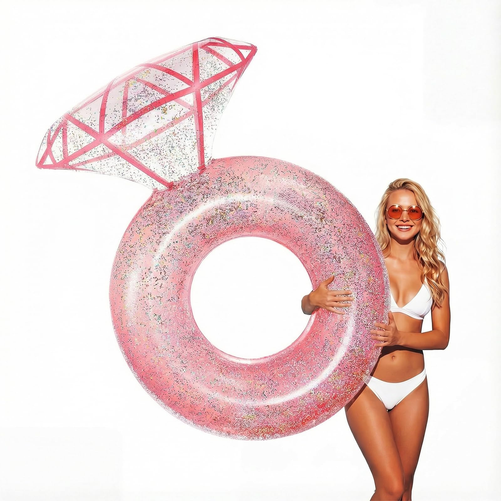 Zeraty Pool Float Inflatable Diamond Ring Pool Float Engagement Ring Bachelorette Party Floaties Stagette Decor Bridal Shower Decorations Adults Inflatable Floaties for Swim Tube Wedding Beach Party