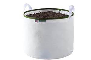 Rain Science - Grow Bag - 20 Gallon, Planting Pots - Colorful Plant Grow Bags Pots Gardening Vegetable - Air Pruning Mesh Fabric Plant Container - (White/ODGreen)