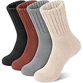 iCamter 4 Pairs Womens Wool Socks - Soft, Thick, Warm Thermal Boot Winter Socks for Gifts