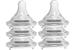 Avima Baby Anti Colic Nipples for Wide Neck Bottles, Silicone Breast Like Nipples - 0 to 12+ Months (Pack of 6) (Fast Flow)