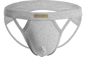 BRAVE PERSON Jock Straps for Men Thong Underwear Cotton Vasectomy Jockstrap Athletic Supporter W/Cup Pouch