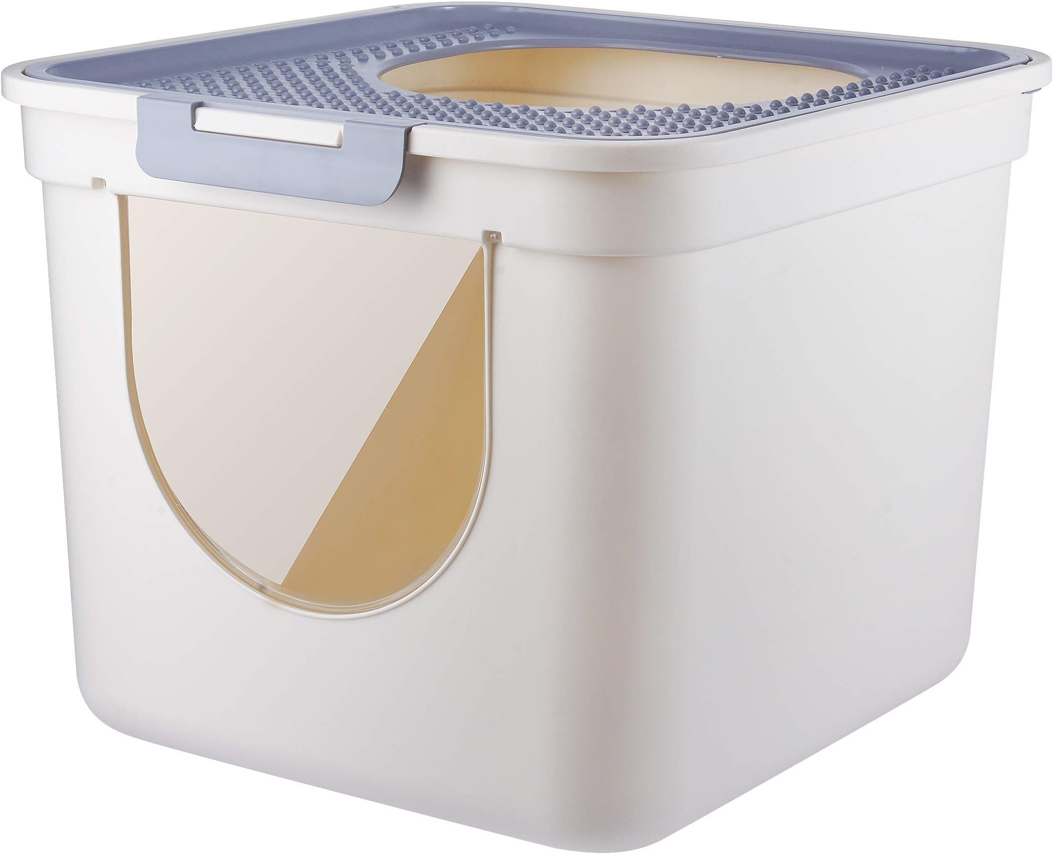 ATDAWN Cat Litter Box, Top Entry or Front Entry Cat Litter Pan with Cat Litter Scoop