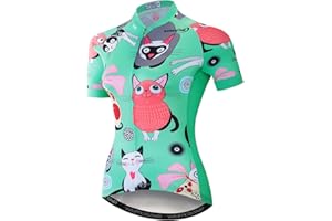 JPOJPO Women's Cycling Jersey Tops Summer Short Sleeve Full-Zip Clothing Bike Shirt