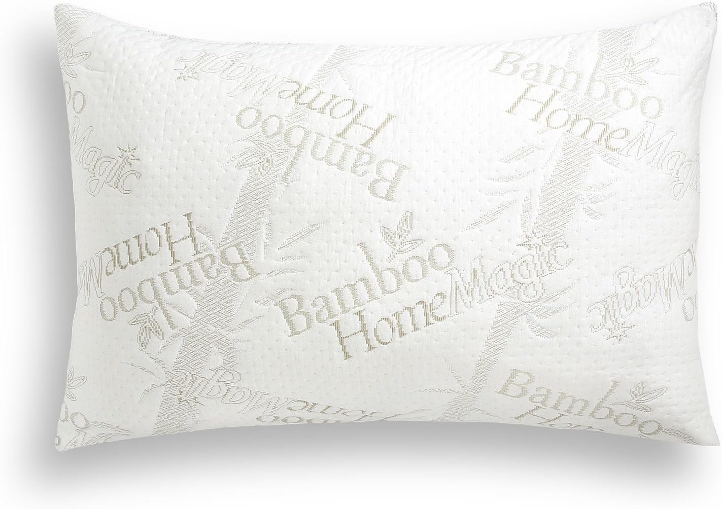 HomeMagic Premium Bamboo Shredded Memory Foam Pillow with Zippered Super Soft Removable Cover, Queen