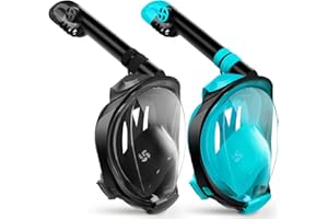 Greatever G2 Snorkeling Gear for Adults 2PCS, Full Face Snorkel Mask with Dry Top Snorkel,Anti-Leak & Anti-Fog Snorkel Mask Adult,Foldable Snorkeling Mask with Camera Mount mesh Bag