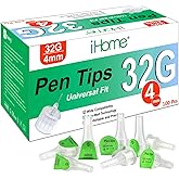 iHome 32G x 4mm Pen Tips 100 Count Universal Fit Comfortable Design 32G 4mm(5/32")