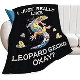Leopard Gecko Blanket Soft Fuzzy Fleece Lizard Reptile Throw Blankets Decor Cozy Warm Plush Flannel Blankets Gifts for Boys Girls Men Women Home Chair Sofa Couch Bed 50"X40"