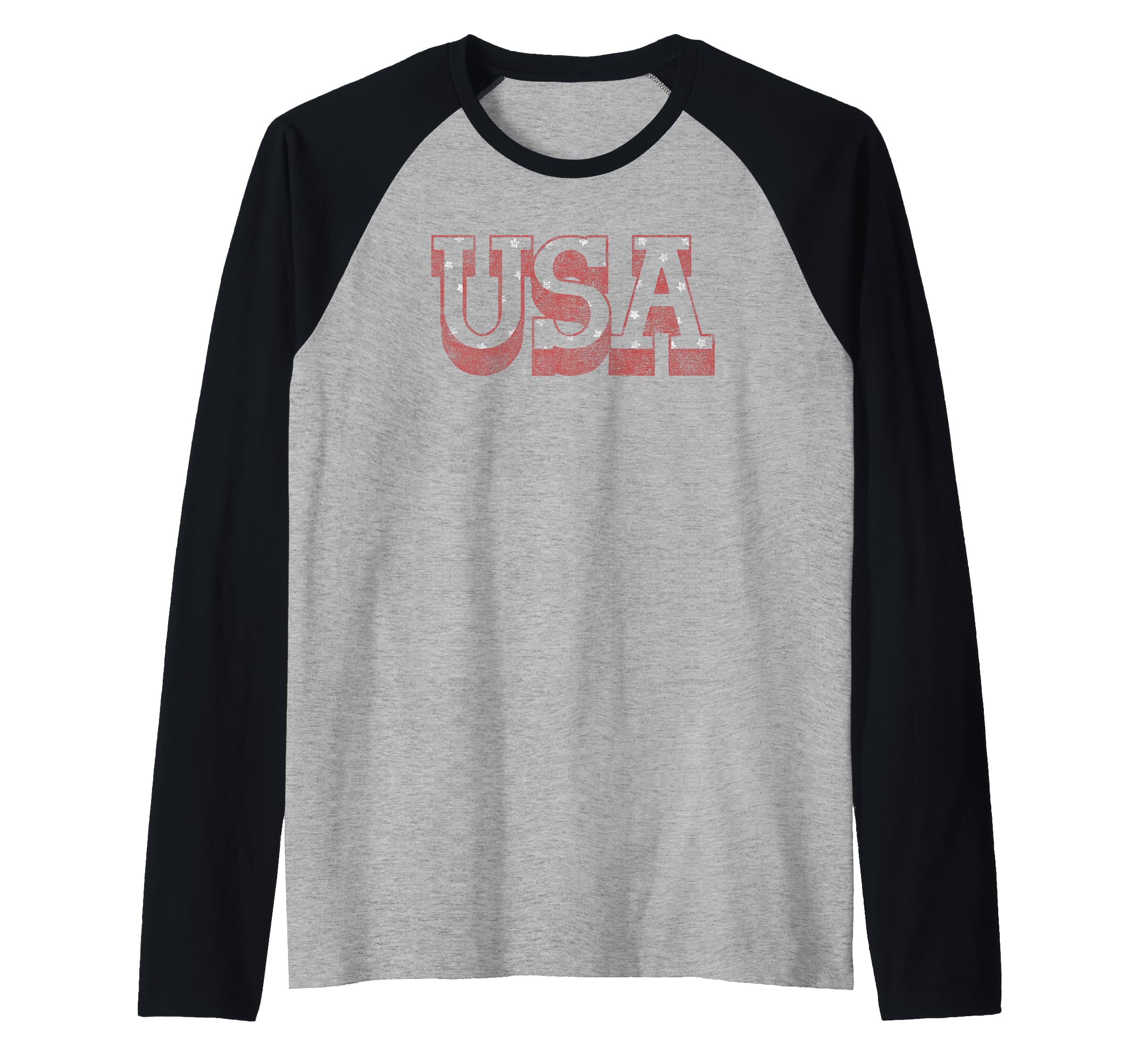Trendy 3D Fill USA Raglan Baseball Tee