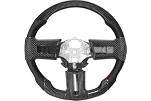 XNSFXXL Real Carbon Fiber Steering Wheel for Ford Mustang EcoBoost/GT/V6/Shelby GT350/GT500 2012-2014,D-shaped Flat-bottom Na