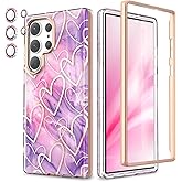 Chvelop for Samsung Galaxy S23 Ultra Case with Bumper [No Screen Protector] + Camera Protector, TPU Shockproof 360° Protection, Glossy Fade-Resistant Pattern Phone Cases Cover for S23 Ultra, Purple