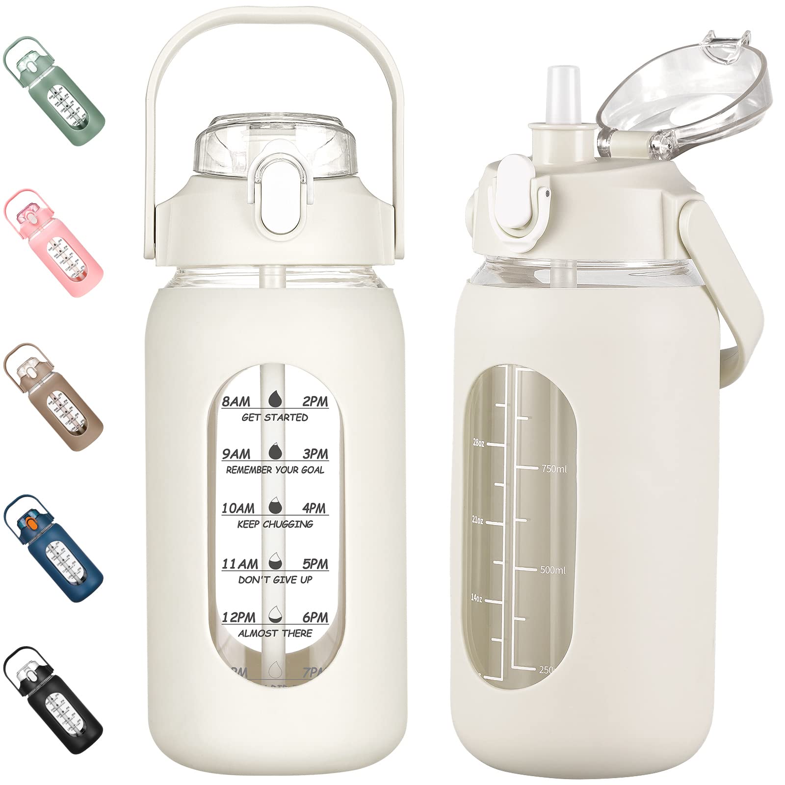 kytffu 42oz Glass Water Bottles with