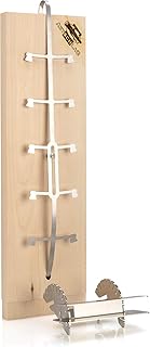 Axtschlag Premium Flammlachsbrett Birkenholz | 10-Fach verstellbare Patent-Halterung aus Edelstahl für Grill, Feuerschale & Smoker | Flammlachs für Kugelgrill & Gasgrill