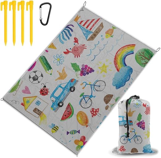 Amazon Com Manta De Picnic Para Ninos De Colores Para Dibujar Y