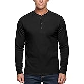 Zengjo Mens Long Sleeve Henley Shirts Casual 3-Button Cotton-Poly Blend T-Shirts