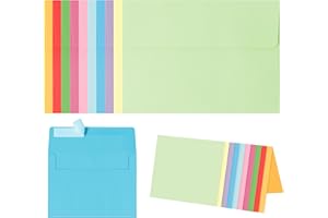 KEKETER Blank Cards and Envelopes 4x6, 30 Pack 10-Color Assorted Invitation Folded Cardstock with 30 Matching Self-Seal A4 Envelopes, Thank You Blank Greeting Cards, for DIY, Print Custom, Wedding & Birthday