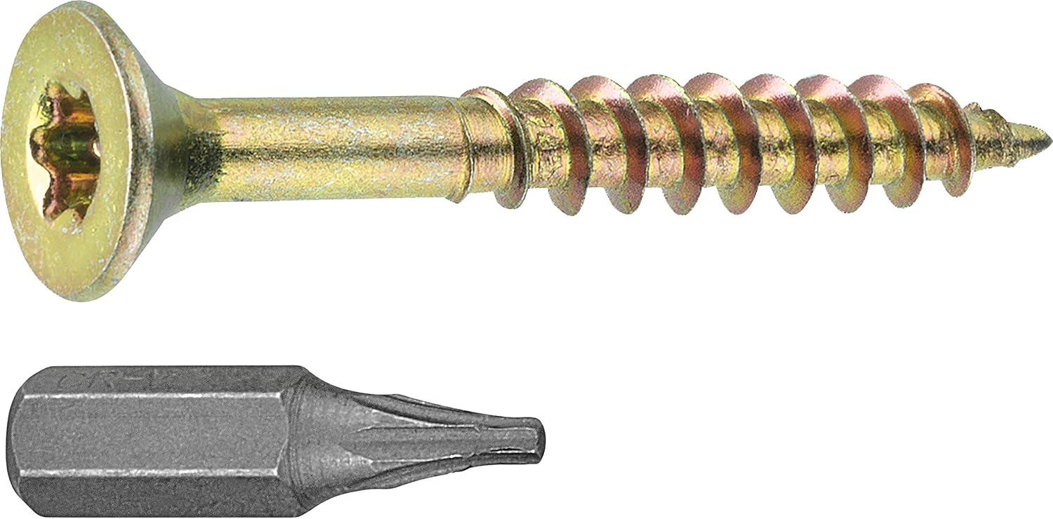 CONNEX B30085 TX 6 x 100mm Uni-Screws Bucket (85 Pieces), Gold, 6,0 x 100 mm (85 Stück) - Image 3