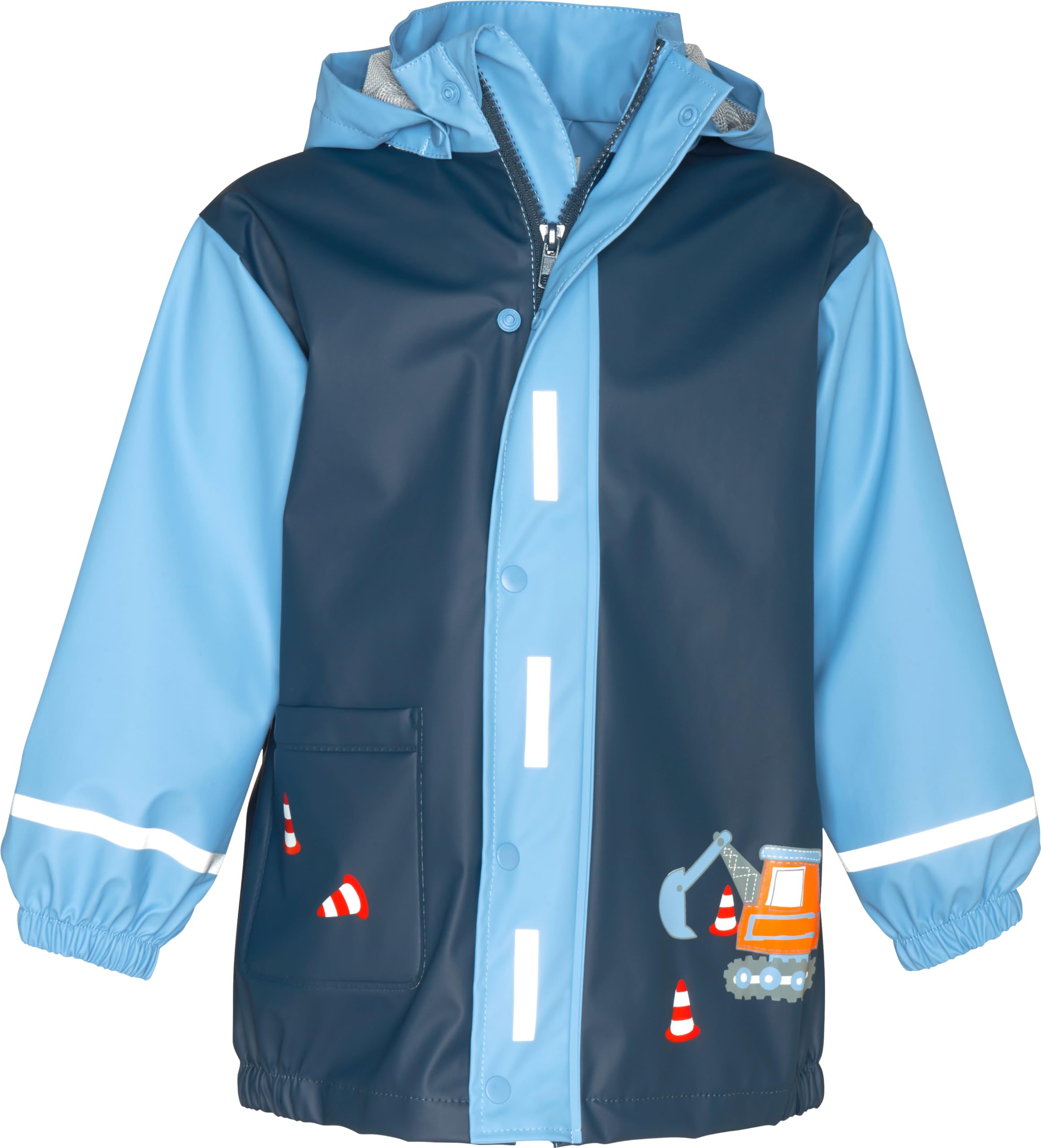 Playshoes Boy's Rain coat construction site 408548, 17 - Blue, 86