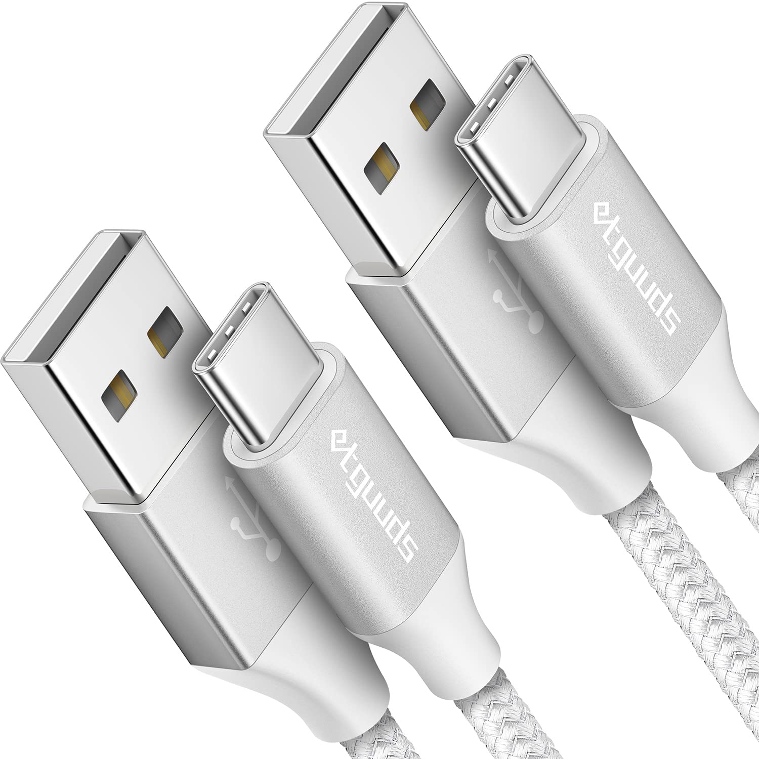 Photo 1 of etguuds 6ft USB A to USB C Cable 3A Fast Charging, 2-Pack USB A to USB Type C Charger Cord for iPhone 16 15 Pro/Pro Max/Plus, for Samsung Galaxy S24 S23 S22 S21 S20 S10 A55 A54 Flip Note, Moto, White
