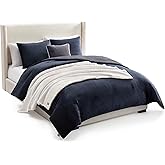 UGG Remina Comforter Set 5 Piece Bed in a Bag with Throw Blanket, Decorative Pillow, Shams, and Reversible Comforter Hypoallergenic Washable Luxury Warm Fluffy Bedding Set, Full/Queen, Navy Blue