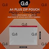 G4GADGET 25 A4 Plus Zip Pouch Document Wallet Assorted Colors Waterproof view 4