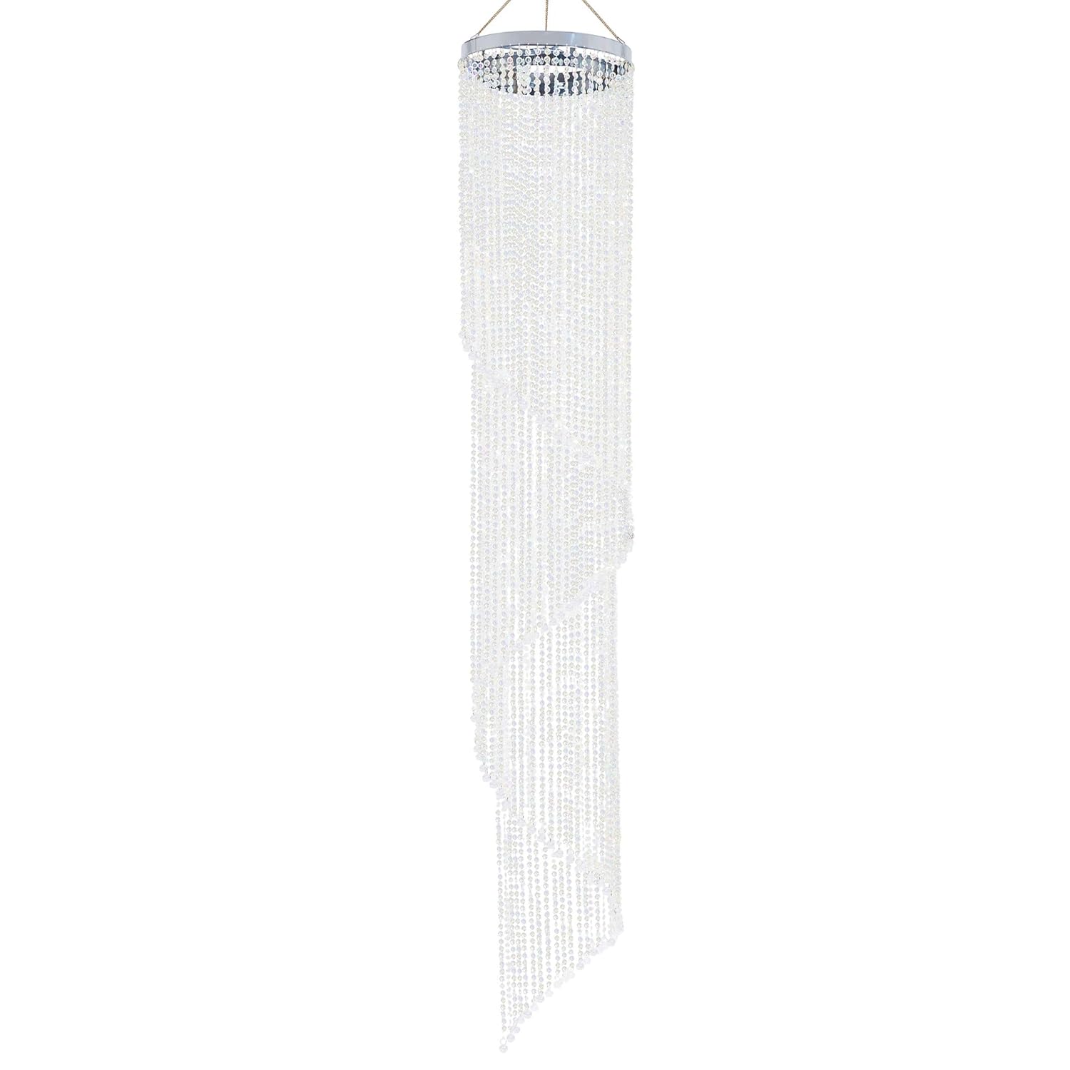 FlavorThings Faux Crystal Iridescent Beaded Long Spiral Wedding Chandelier,Swirling Chandelier,13" Diam 6 Feet Long,Great idea for Wedding Centerpieces Decorations and Any Event Party Home Decor