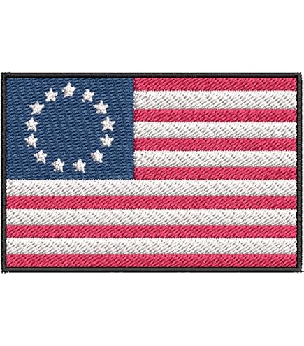 American Flag Embroidered Patch – Betsy Ross 1776 Iron-On / Sew-On For Jackets, Bags, Vests (USA Made)