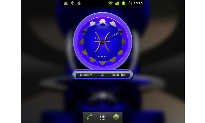 Pisces Beautiful Clock Widget Zodiac Theme for Android