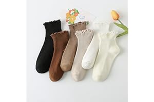 6 Pairs of Ruffle Socks Women, Cute Ruffle Ankle Socks, Girls Frilly Crew Sock