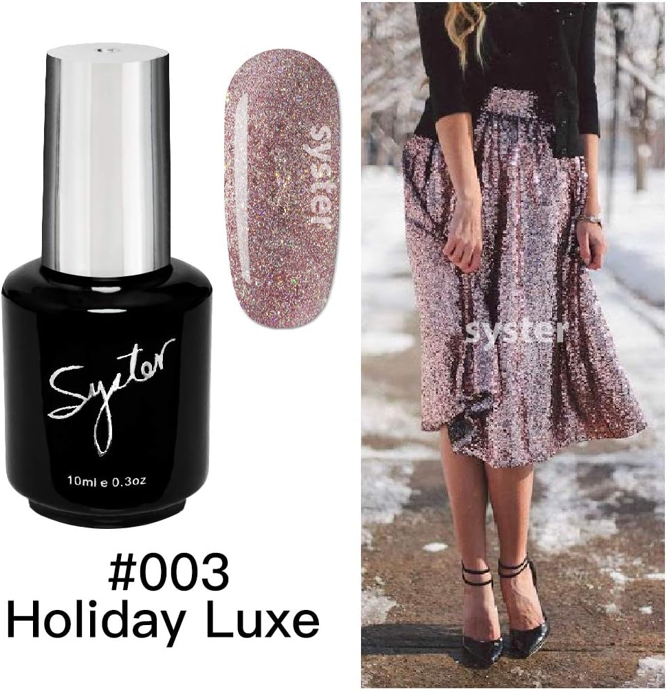 SYSTER 10ml Fall/Winter Nail Art Soak Off UV Gel Polish Manicure UV/LED Lamp (#003)
