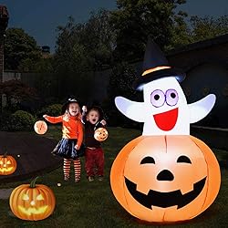 Tangkula 4.9 FT Inflatable Ghost in Pumpkin, Self