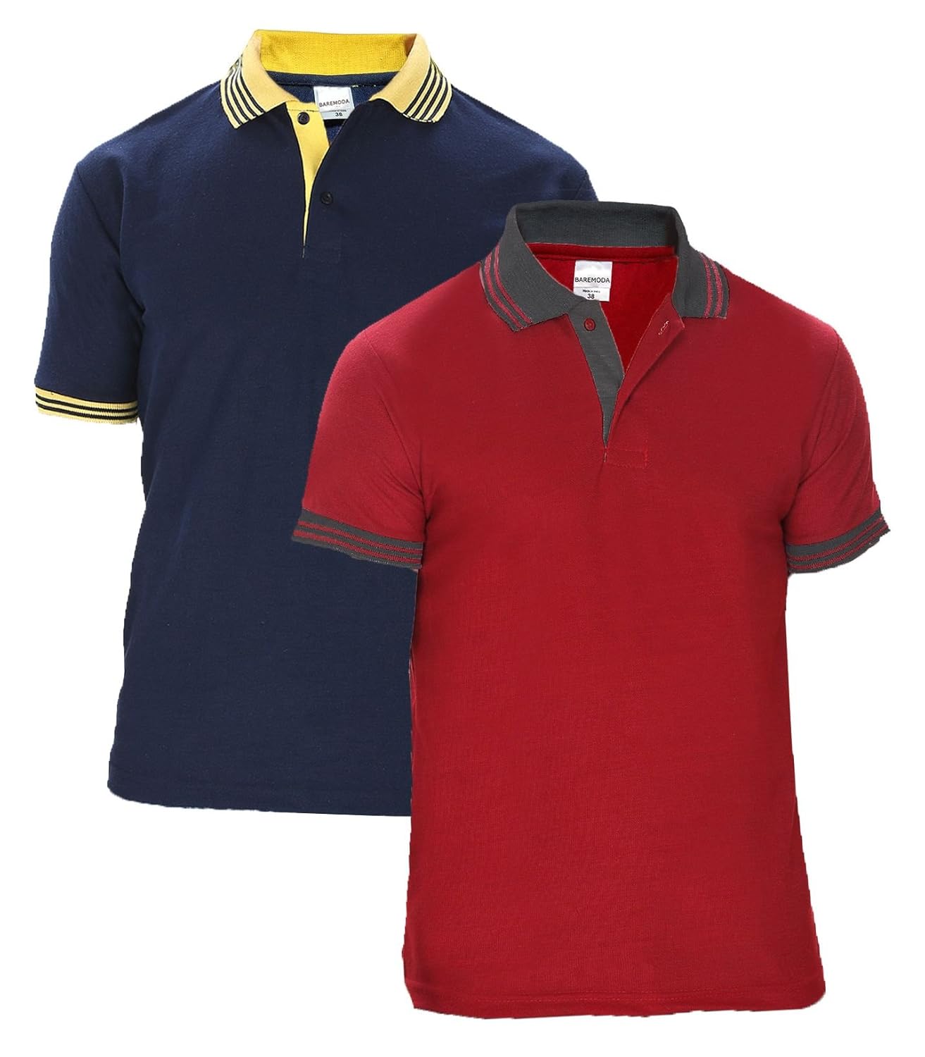 baremoda men's polo t shirt maroon navy combo pack of 2
