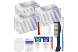 ZHJIANUP Toiletry Kits Travel Essentials Disposable Hygiene in Bulk, Trial Size Toiletries Supplies Individually Wrapped Traveling Personal Care Items, for Camping, Hotel, Homeless, Charity, 8-in-1 (60-Pack)