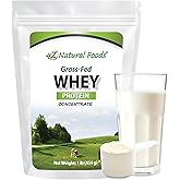 Z Natural Foods Grass-Fed Whey Protein Concentrate - Clean Whey Protein Powder from New Zealand - Cold Processed Pure Whey Protein with Essential Amino Acids for Nutrition & Fitness, Unflavored, 1 lb