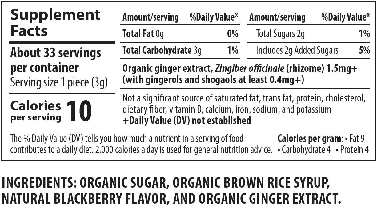 USDA Organic Sweet BlackBerry Ginger Tummydrops (Resealable Bag with 33 Individually Wrapped Drops) Certified by Oregon Tilth Organic, GFCO Gluten-Free, Non-GMO Project, and KOF-K Kosher: Health & Personal Care
