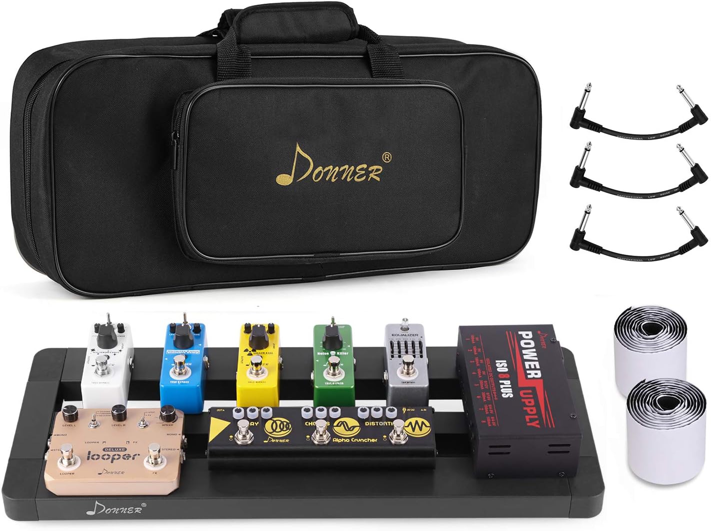 Donner Guitar Pedal Board Case DB4 Disassembled Pedalboard with Bag