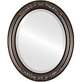 OVALCREST Oval Beveled Wall Mirror for Home Decor - Florence Style - Rubbed Bronze - 20" x 16"