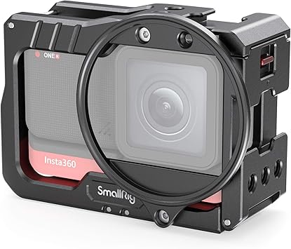 Amazon Com Smallrig Video Vlogging Camera Cage With 52mm Filter Adapter Compatible With Insta360 One R 4k Edition 2901 Camera Photo