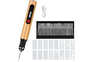 Multi-Function Engraving Pen Set, 3-Speed Adjustable Tool for Wood Metal Glass & Ceramics, Portable Cordless Design Glass and