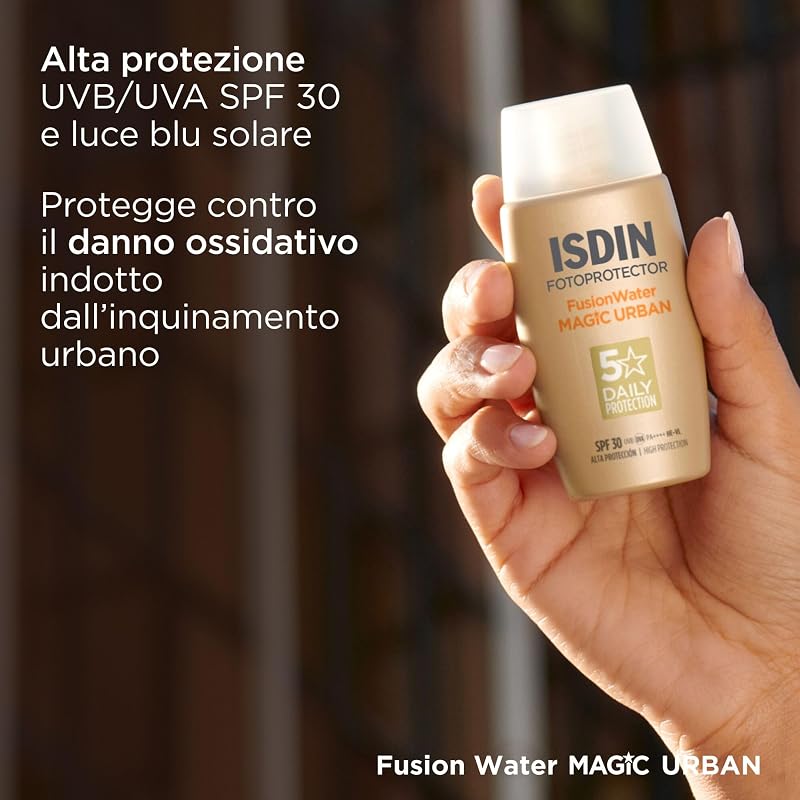 Fusion Water MAGIC Urban SPF 30 (50 ml) | Crema Solare Viso ad Azione Anti-Inquinamento per Ambienti Urbani | Texture Ultra-Leggera | Uso Quotidiano