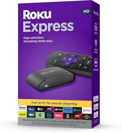 Roku Express 2023 HD Streaming Device HDMI Cable Fast Wi-Fi New