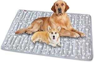 Dog Crate Mat, Soft Bed Mat with Cute Prints, Anti-Slip Bottom Dog Mat, 27" x 41" for Big Dogs. Machine Washable Pet Mattress