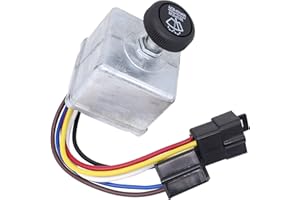 HiSport 6-Lead Wiper Control Switch with Knob Replacement for Peterbilt 220 378 379 387 Replaces 75600-26 7560026